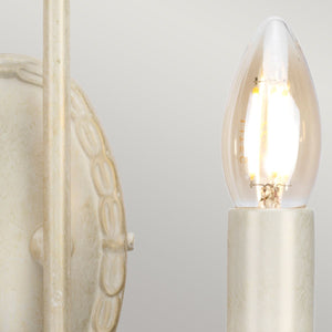 Olivia 2 Light Wall Light - Ivory/Gold - Comet Lighting