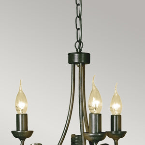 Olivia 3 Light Chandelier - Black/Gold - Comet Lighting