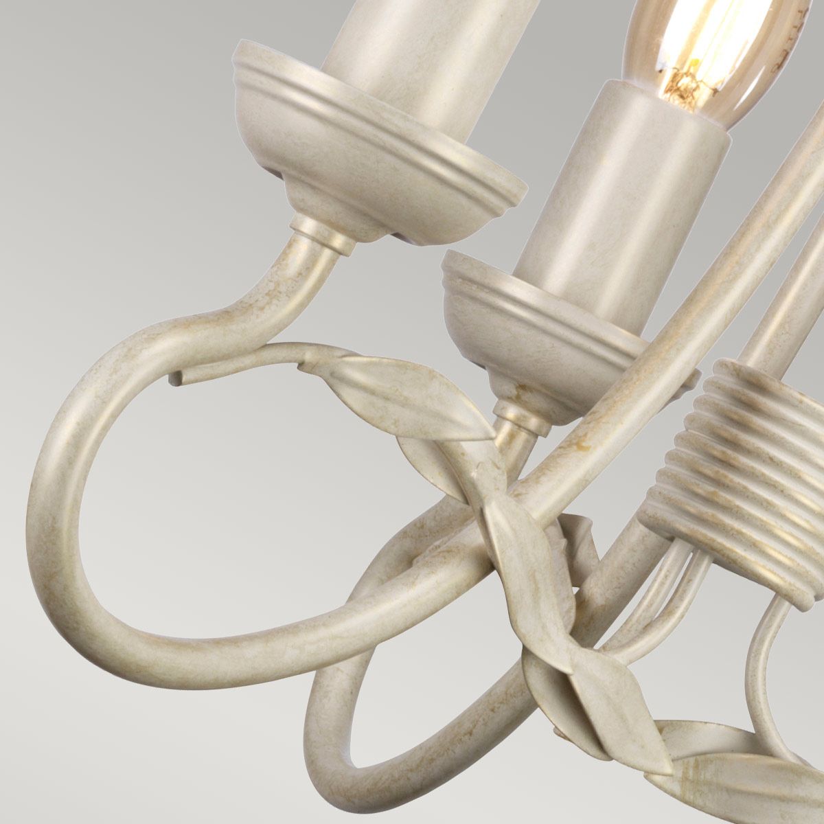 Olivia 3 Light Chandelier - Ivory/Gold - Comet Lighting