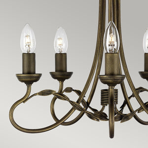 Olivia 5 Light Chandelier - Black/Gold - Comet Lighting
