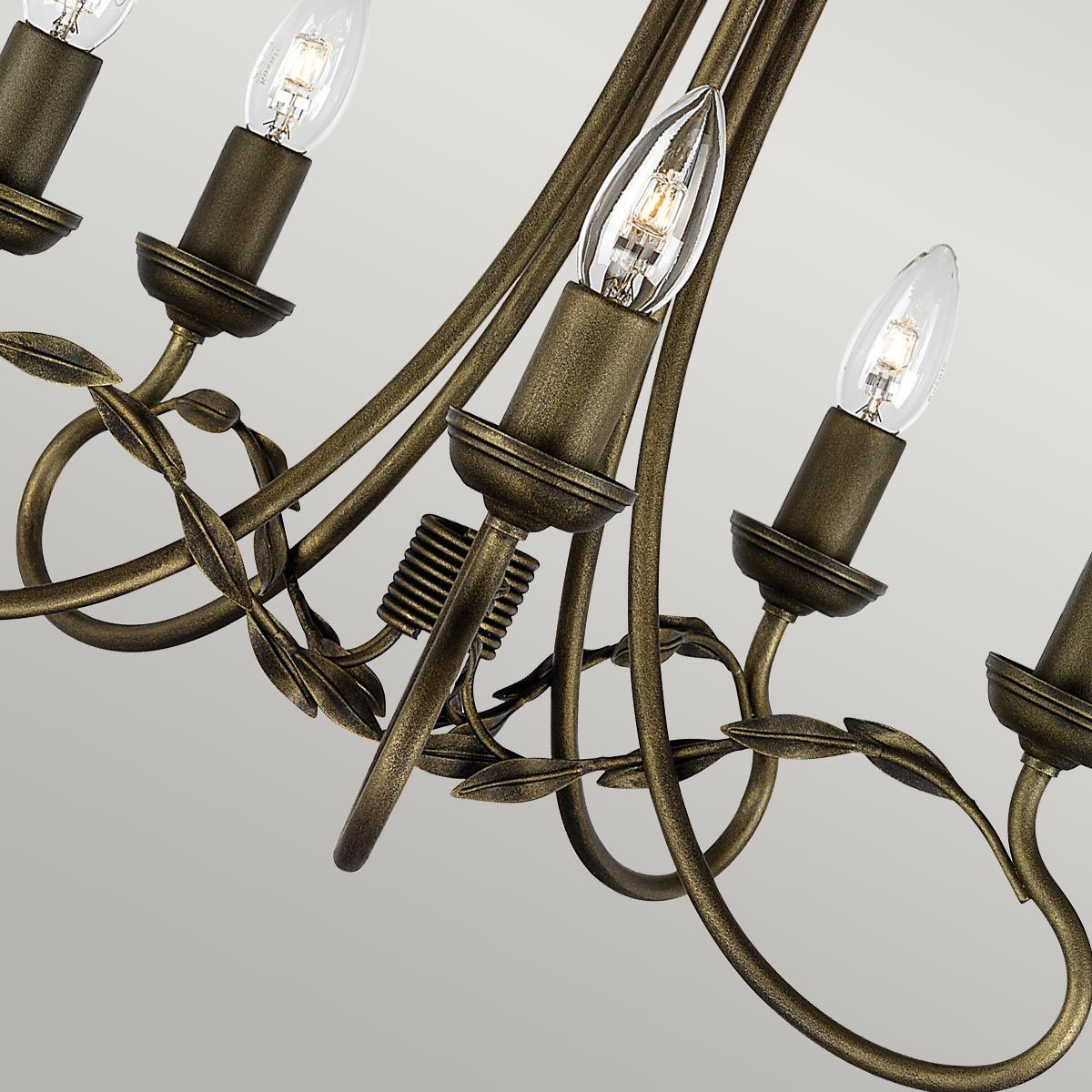 Olivia 5 Light Chandelier - Black/Gold - Comet Lighting