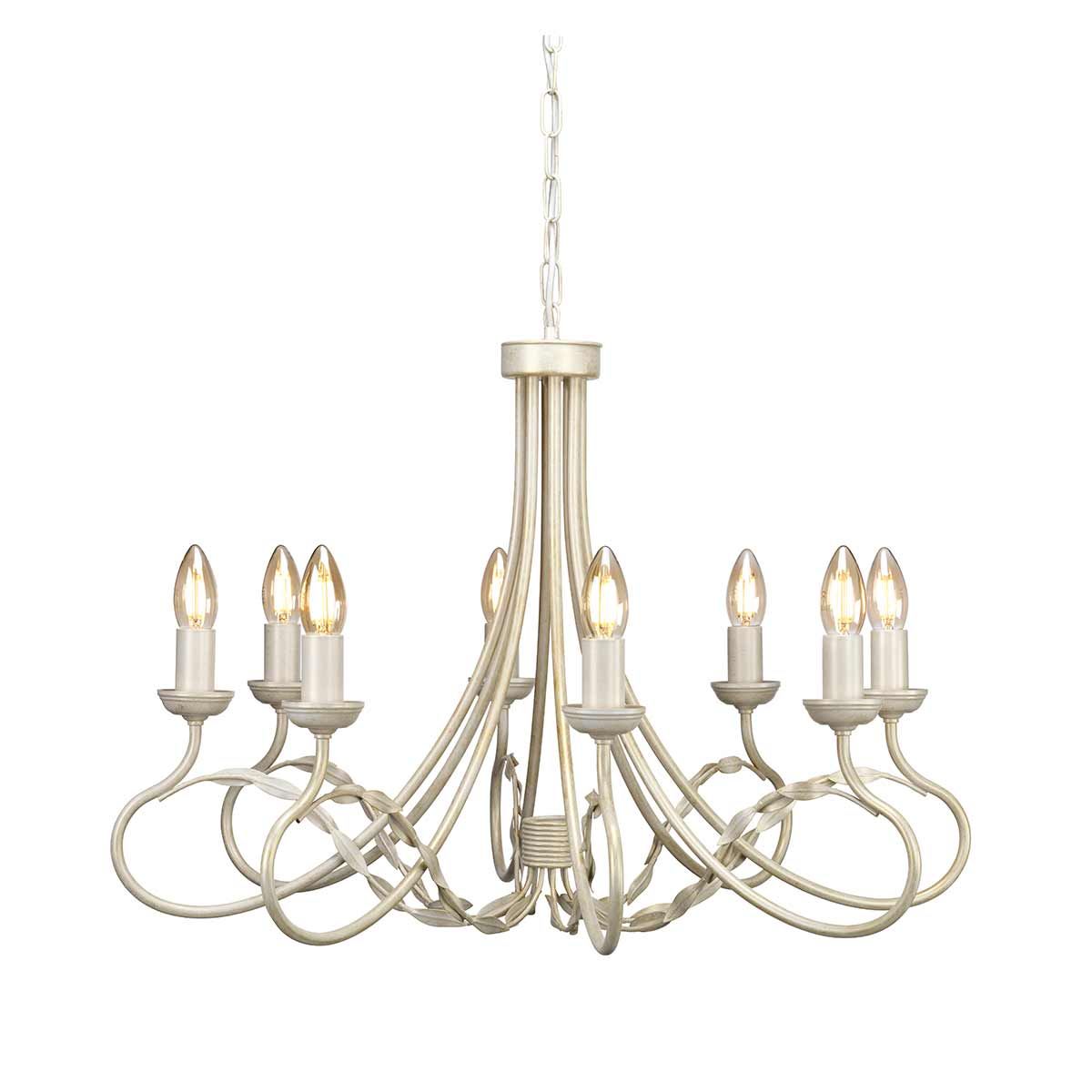 Olivia 8-Light Chandelier Ivory/Gold - Comet Lighting