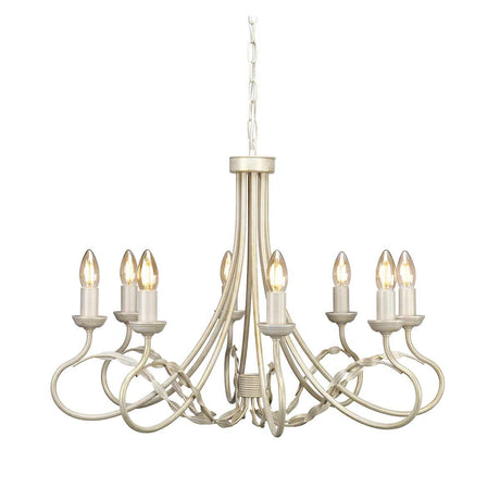 Olivia 8-Light Chandelier Ivory/Gold - Comet Lighting