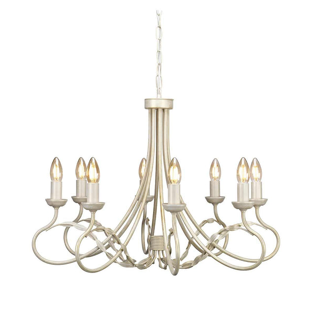 Olivia 8-Light Chandelier Ivory/Gold - Comet Lighting