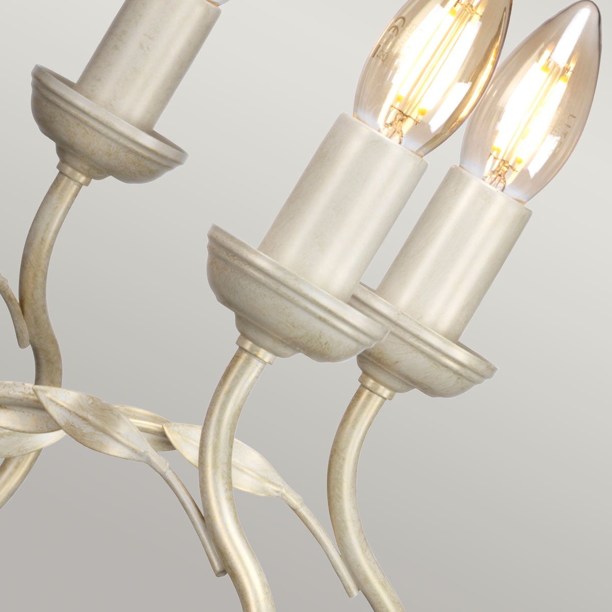 Olivia 8-Light Chandelier Ivory/Gold - Comet Lighting