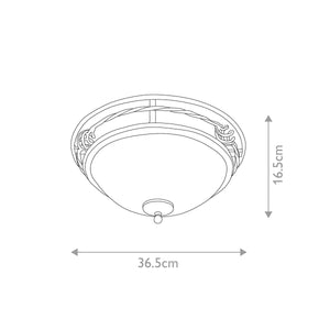 Pembroke 2 Light Flush Light Style A - Black - Comet Lighting