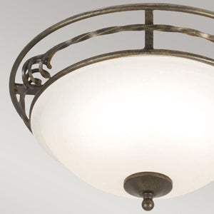 Pembroke 2 Light Flush Light Style A - Black/Gold - Comet Lighting