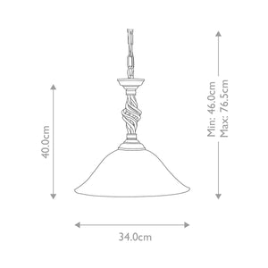 Pembroke 1 Light Pendant - Black - Comet Lighting