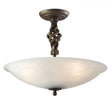 Pembroke 3 Light Semi-Flush - Black/Gold - Comet Lighting