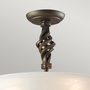 Pembroke 3 Light Semi-Flush - Black/Gold - Comet Lighting