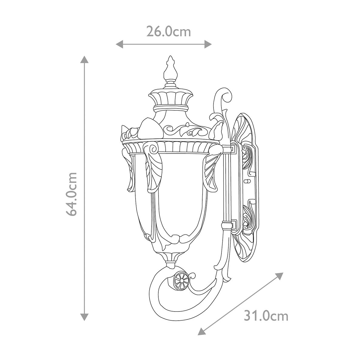 Philadelphia 3 Light Large Wall Lantern - Old Bronze - Comet Lighting