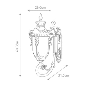 Philadelphia 3 Light Large Wall Lantern - Old Bronze - Comet Lighting