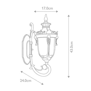 Philadelphia 1 Light Small Wall Lantern -  Old Bronze - Comet Lighting