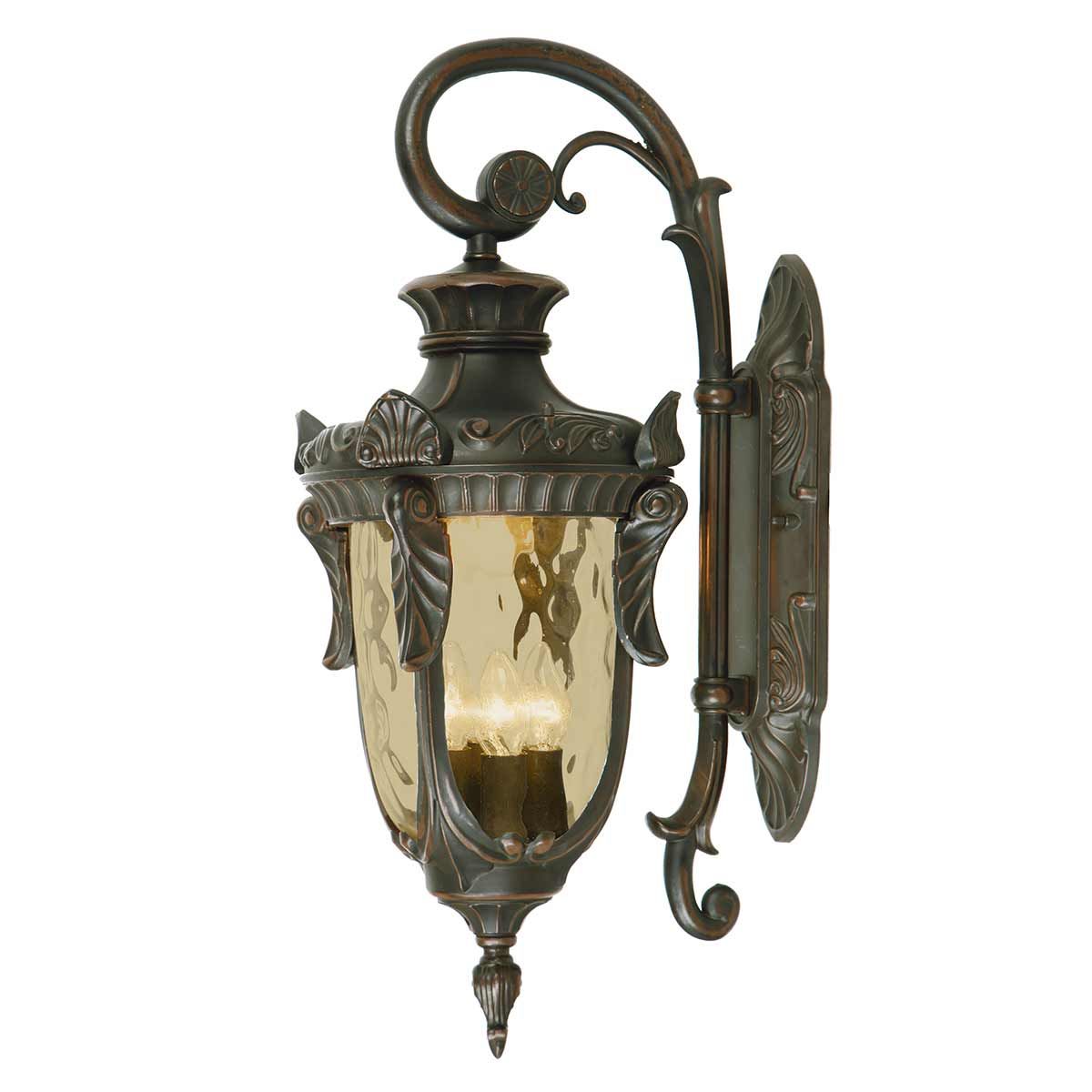 Philadelphia 3 Light Large Down Wall Lantern - Old Bronze - Comet Lighting
