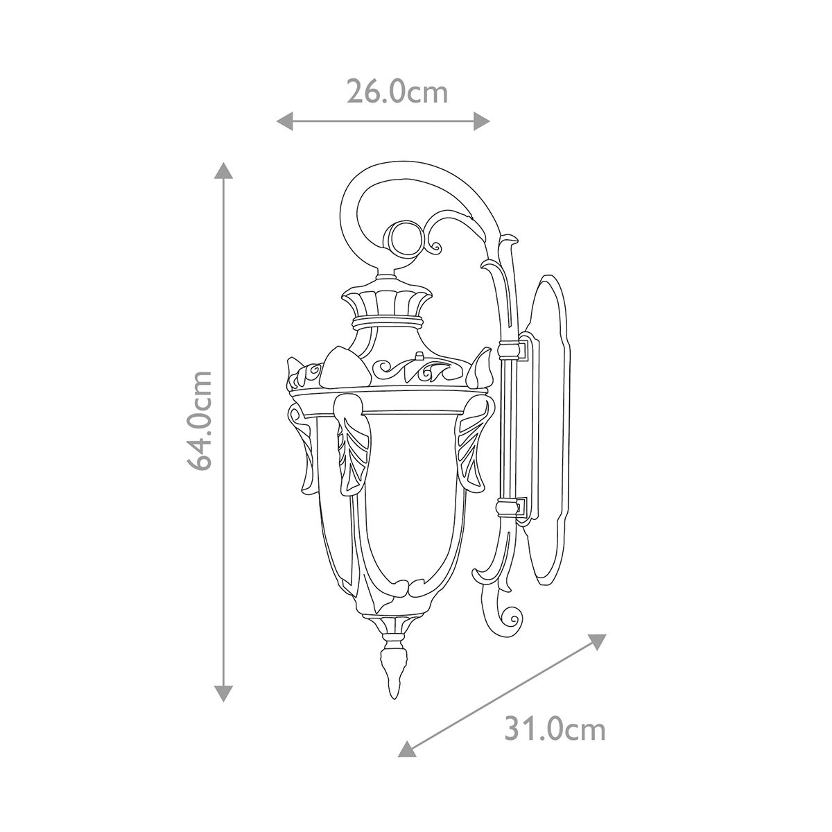 Philadelphia 3 Light Large Down Wall Lantern - Old Bronze - Comet Lighting