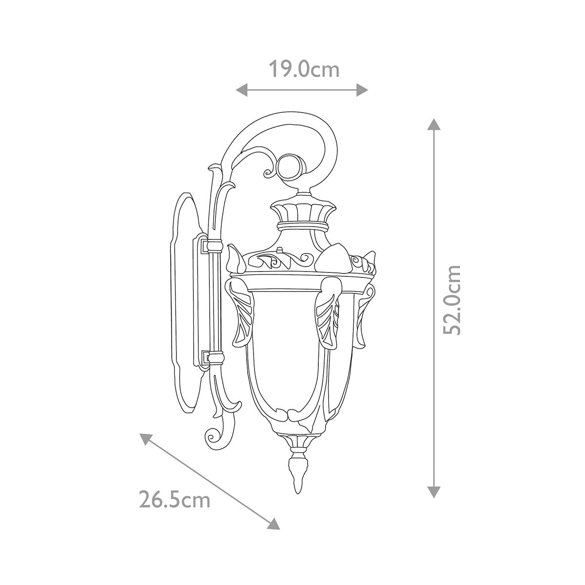 Philadelphia 1 Light Medium Down Wall Lantern - Old Bronze - Comet Lighting