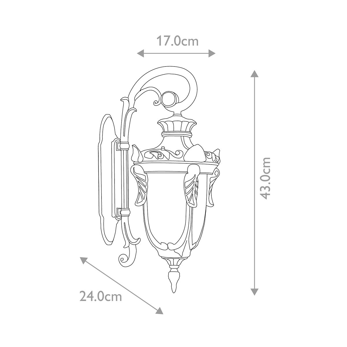 Philadelphia 1 Light Small Down Wall Lantern - Old Bronze - Comet Lighting