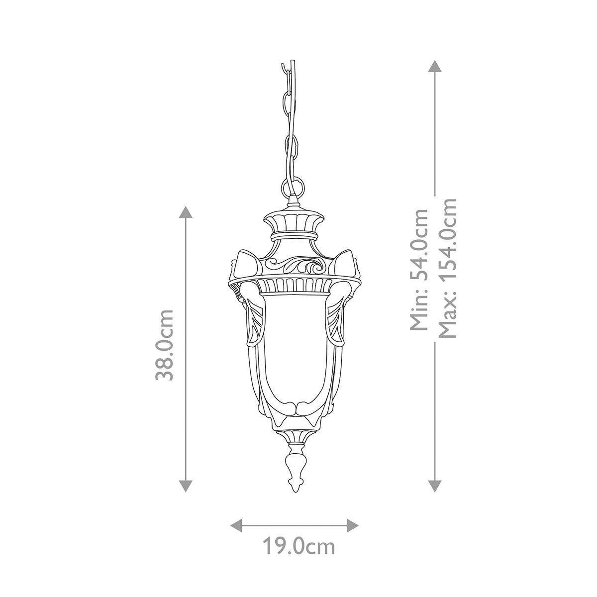 Philadelphia 1 Light Chain Lantern - Old Bronze - Comet Lighting