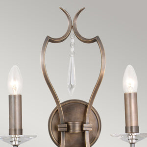Pimlico 2 Light Wall Light - Dark Bronze - Comet Lighting
