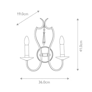 Pimlico 2 Light Wall Light - Dark Bronze - Comet Lighting