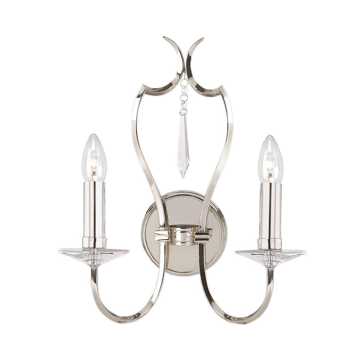 Pimlico 2 Light Wall Light - Polished Nickel