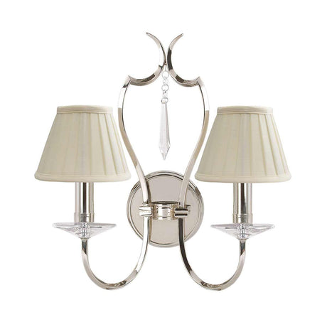 Pimlico 2 Light Wall Light - Polished Nickel