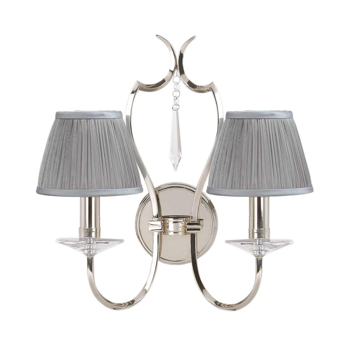 Pimlico 2 Light Wall Light - Polished Nickel