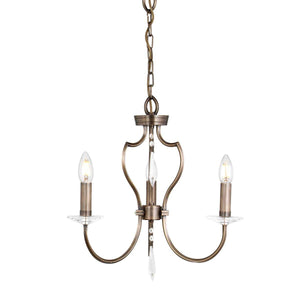 Pimlico 3 Light Chandelier - Dark Bronze - Comet Lighting