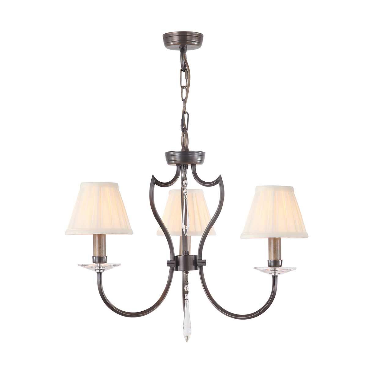 Pimlico 3 Light Chandelier - Dark Bronze