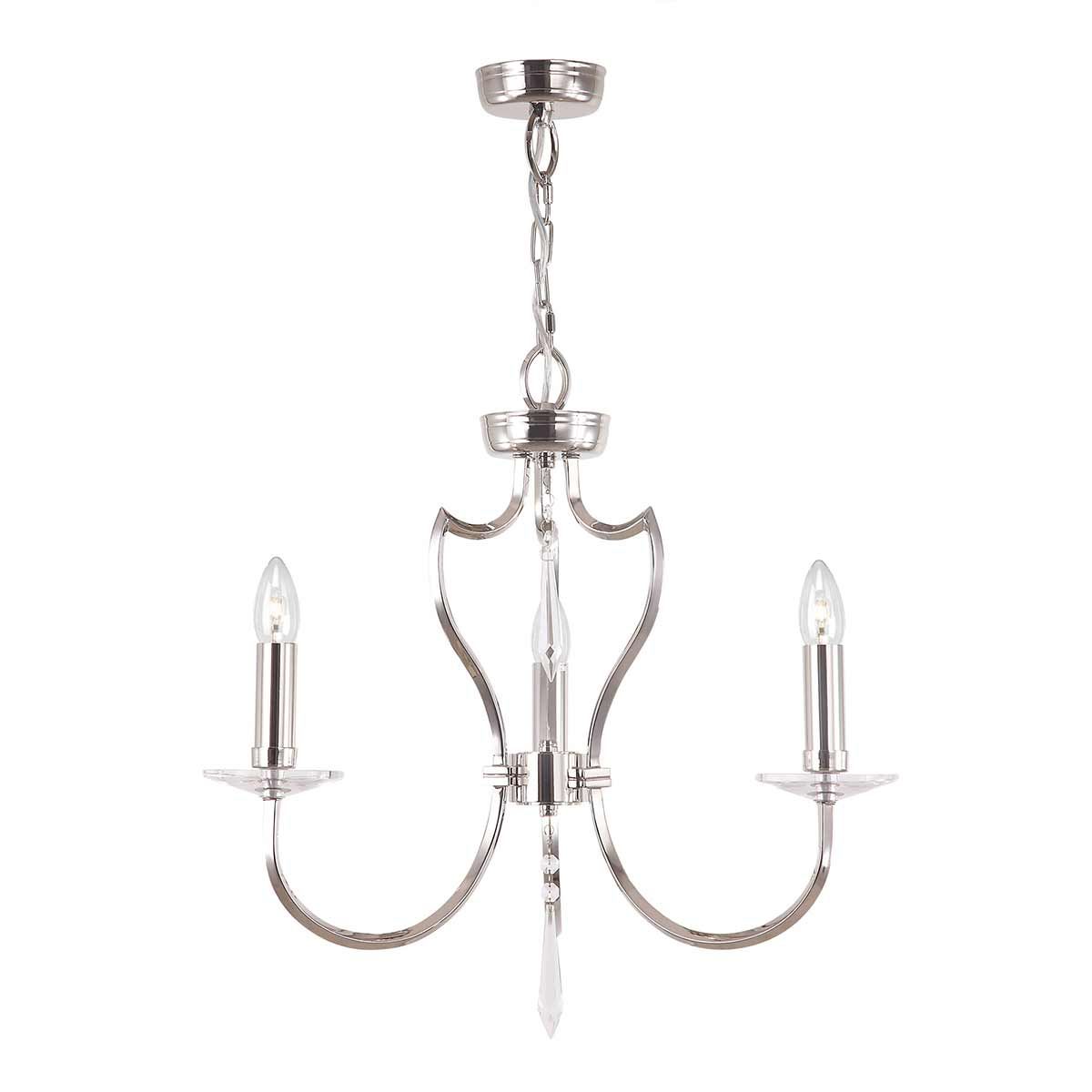 Pimlico 3 Light Chandelier - Polished Nickel