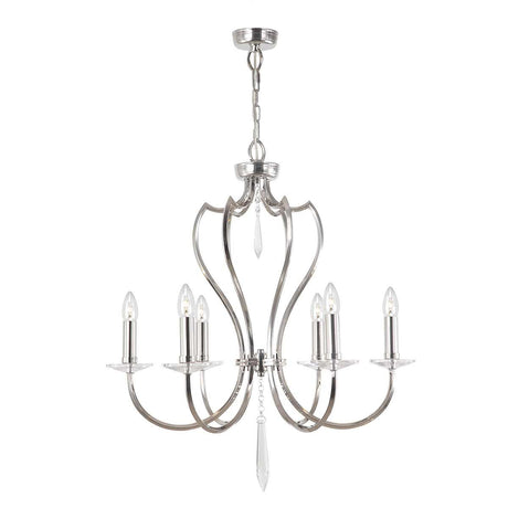 Pimlico 6-Light Chandelier Polished Nickel - Comet Lighting