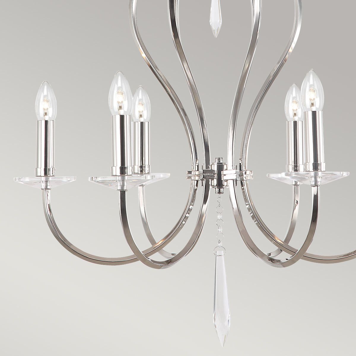 Pimlico 6-Light Chandelier Polished Nickel - Comet Lighting