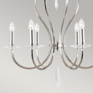 Pimlico 6-Light Chandelier Polished Nickel - Comet Lighting