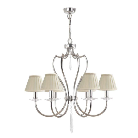 Pimlico 6-Light Chandelier Polished Nickel - Comet Lighting