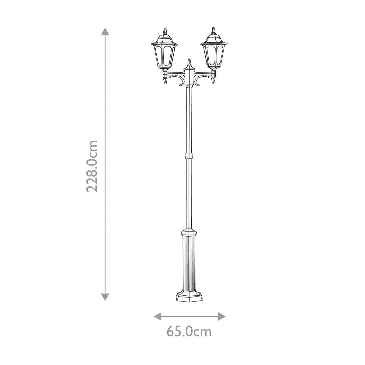 Parish Outdoor Twin Post Black - Comet Lighting