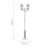 Parish Outdoor Twin Post Black - Comet Lighting