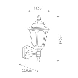 Parish Mini 1 Light Up Wall Lantern - Comet Lighting