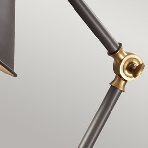 Provence Element 1 Light Mini Table Lamp - Dark Grey/Aged Brass