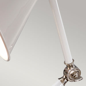 Provence Element 1 Light Mini Table Lamp - White/Polished Nickel