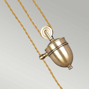 Provence 1-Light Rise and Fall Pendant Ceiling Light Aged Brass - Comet Lighting