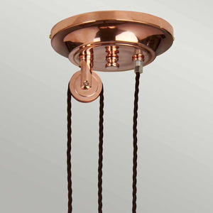 Provence 1-Light Rise and Fall Pendant Ceiling Light Polished Copper - Comet Lighting