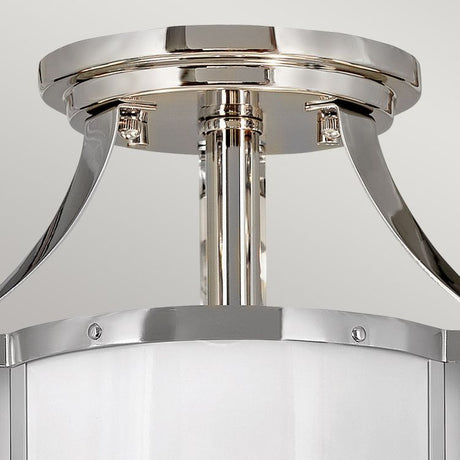 Quintiesse Chance 2Lt Semi-flush Mount - Polished Nickel with Polished White