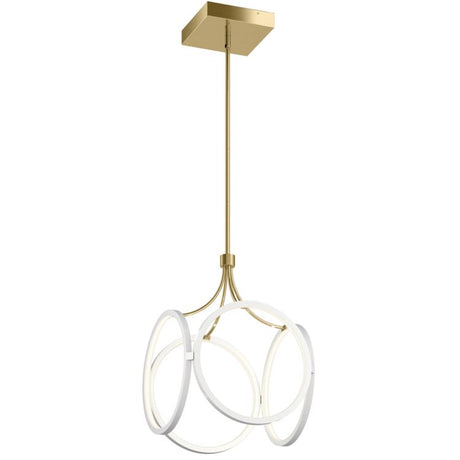 Quintiesse Ciri LED Pendant   - White with Champagne Gold 