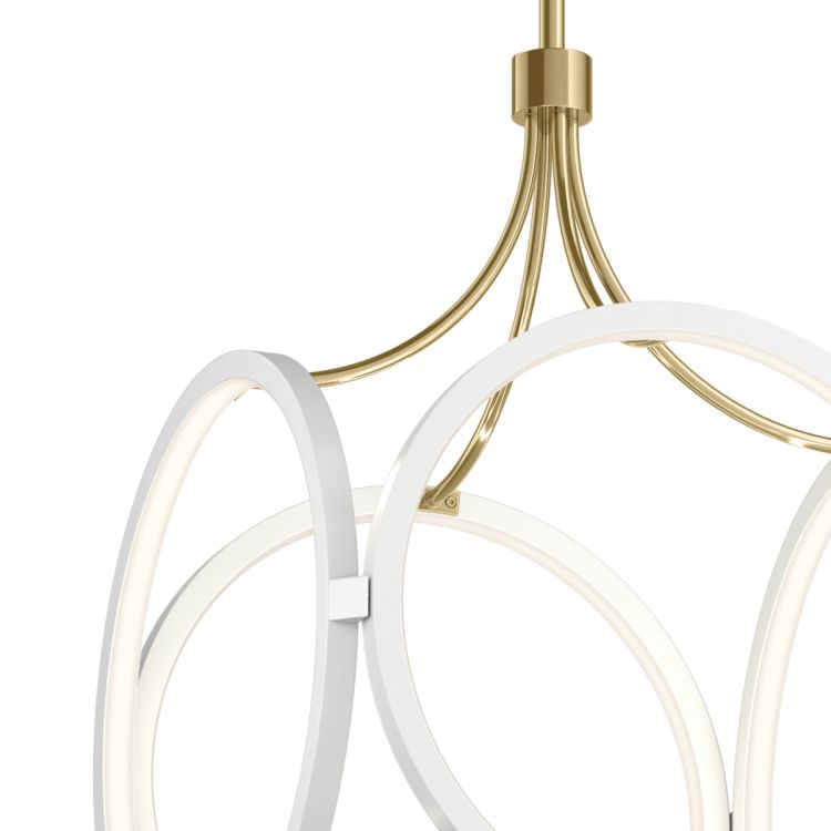 Quintiesse Ciri LED Pendant   - White with Champagne Gold - Comet Lighting