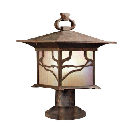 Quintiesse Morris 1Lt  Outdoor Pedestal Lantern - Distressed Copper