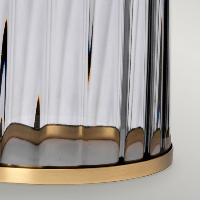 Quintiesse Reno Table Lamp - Smoke - Aged Brass