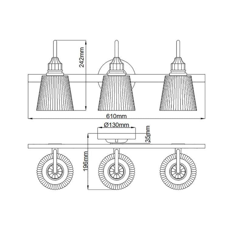 Quintiesse Addison 3Lt  Wall Light - Polished Chrome - Comet Lighting