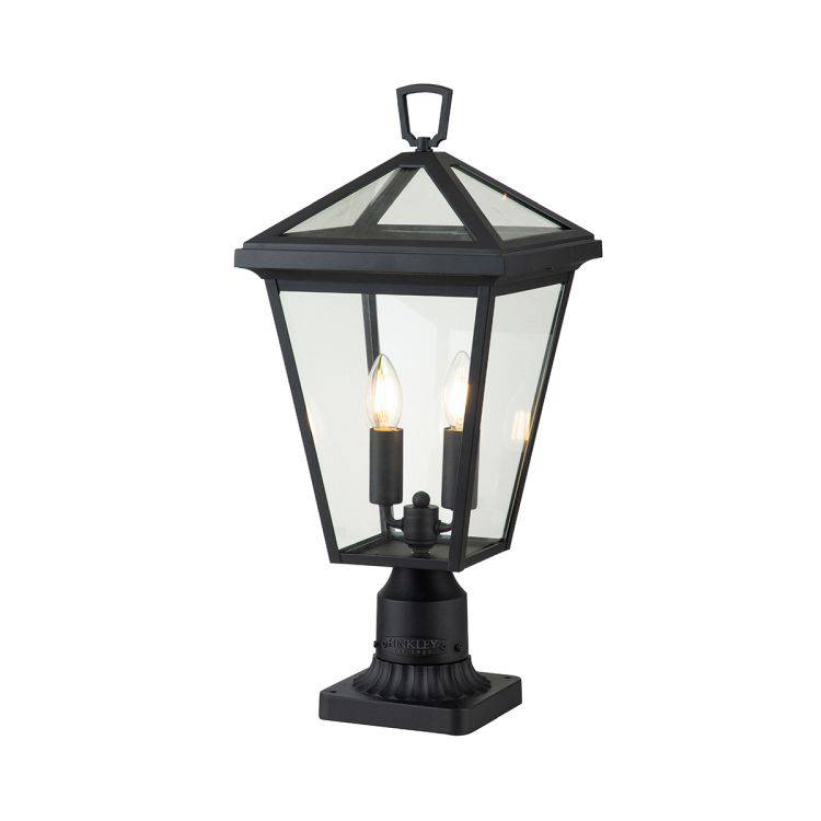 Quintiesse Alford Place 2Lt Pedestal Lantern  - Museum Black - Comet Lighting