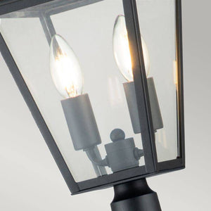 Quintiesse Alford Place 2Lt Pillar Lantern - Museum Black - Comet Lighting