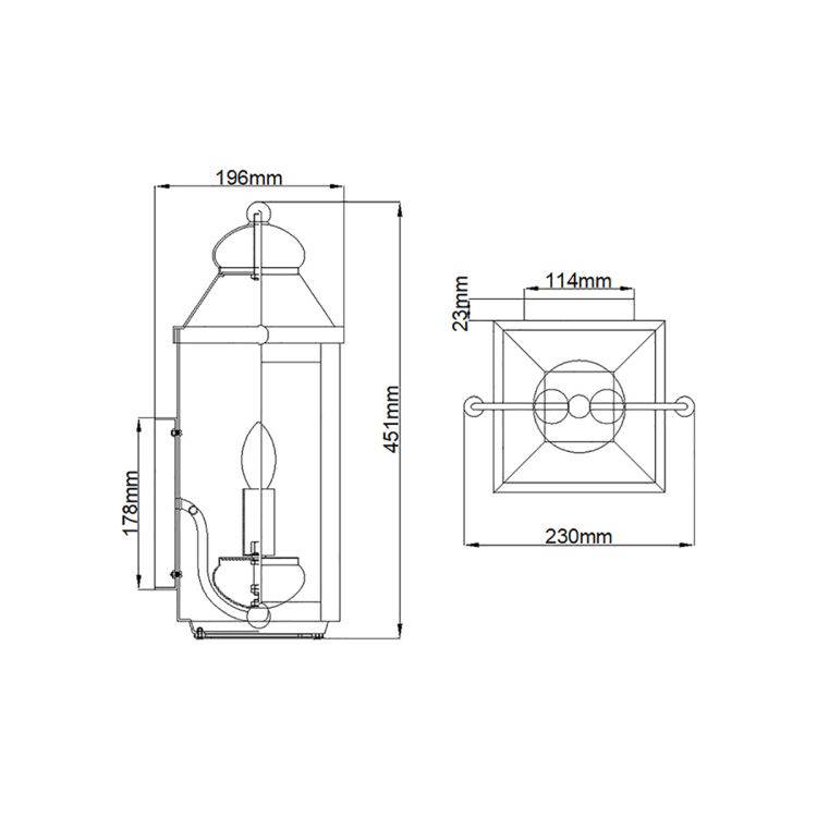 Quintiesse Anchorage 2Lt  Outdoor Wall Lantern - Aged Zinc - Comet Lighting